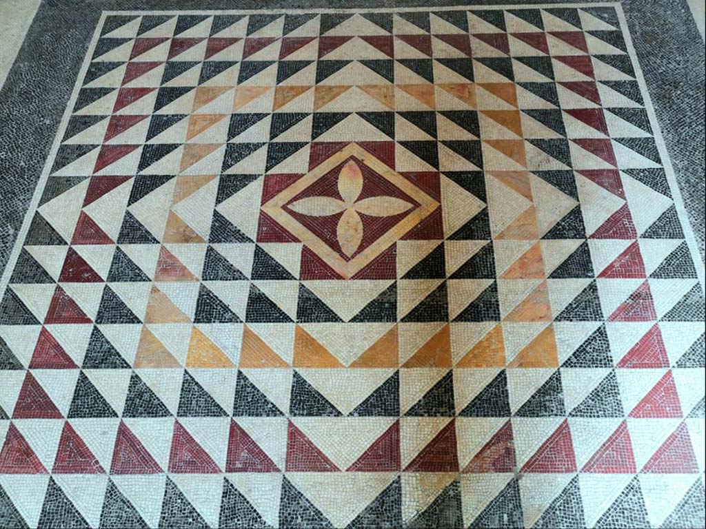 No.2. - Reggia di Portici, July 2021.
Mosaic floor in Palazzo Reale, attributed as being from Villa of Papiri at Herculaneum. Photo courtesy of Davide Peluso.